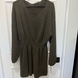 SHEIN Olive Knit Dress